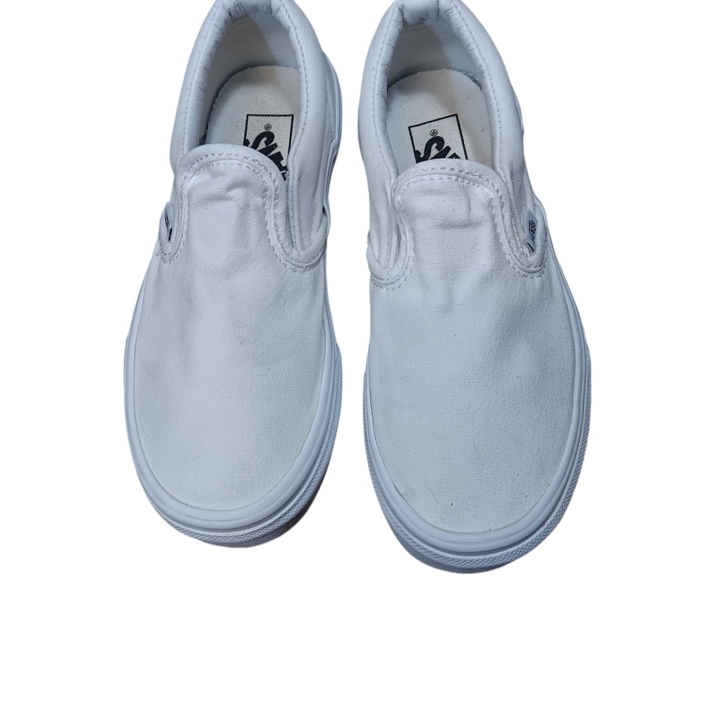 VANS Iconic Canvas Slip-on Shoe Unisex Size True White Kids 13.5